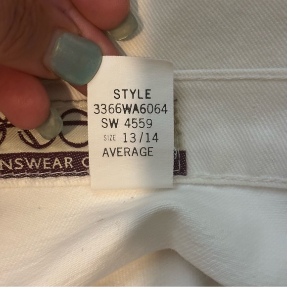 Vintage‎ 1980s Sasson White High-Rise Taper Leg Sz 13/14 Jeans Cotton No Stretch - Picture 8 of 12